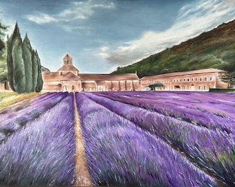 Handgemaltes Bild Lavendel lila Provence