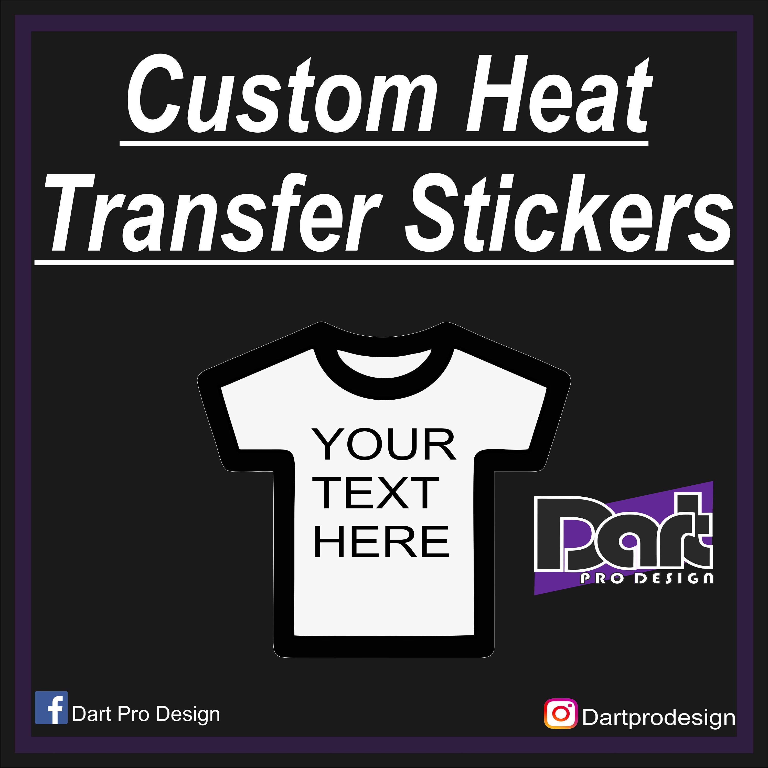 Custom text heat transfer iron on vinyl decals stickers htv Etsy