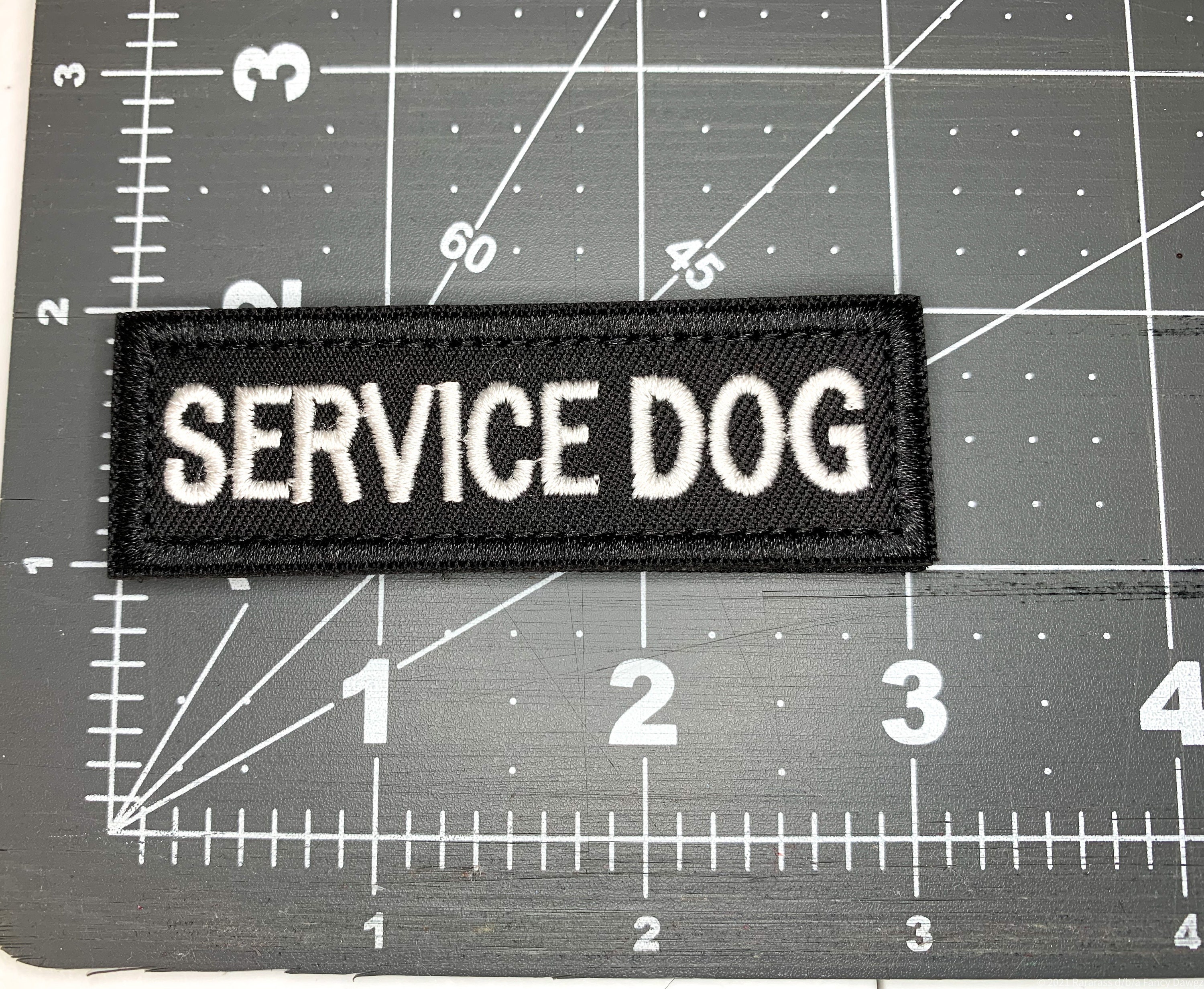 EMERGENCY INFO INSIDE 1" X 3" Service Dog vest patch 