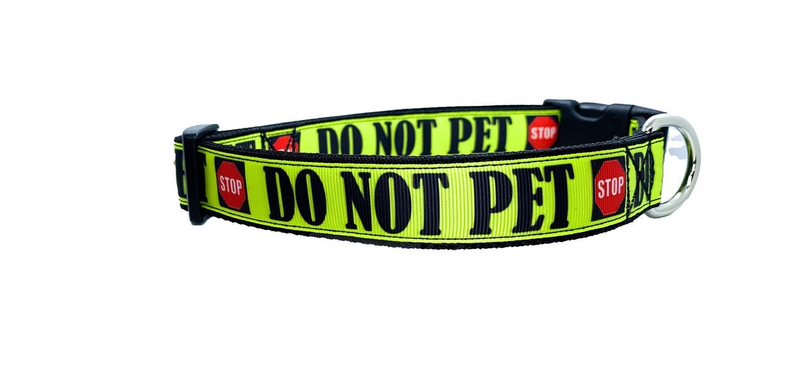Stop DO NOT PET dog collar 1 inch width adjustable with Etsy
