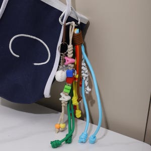 Mini Baseball Set Bag Tag, kundengerechte Set Anhänger, Farbe Seil Taschenanhänger, stilvolle Taschenanhänger, Y2k Seil Purse Charme Tasche Schlüsselbund Zubehör