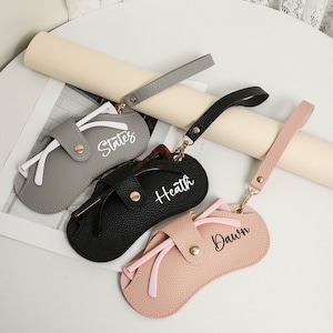 Étui à lunettes en cuir personnalisé Boîte à lunettes personnalisée Étui à lunettes souple Cadeau d'anniversaire Cadeau pour lui Mariage de demoiselle d'honneur Cadeaux pour la fête