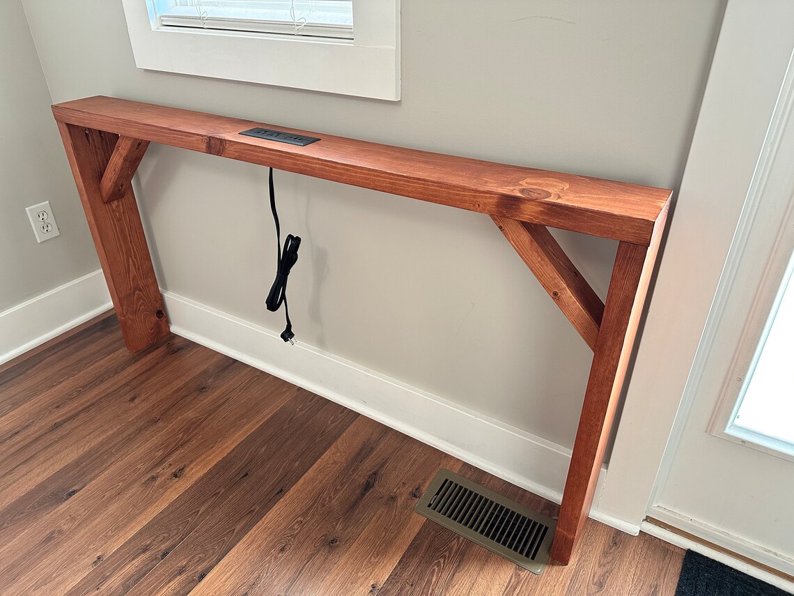 Powered Console Table Slim Couch Shelf Narrow Sofa Table Etsy