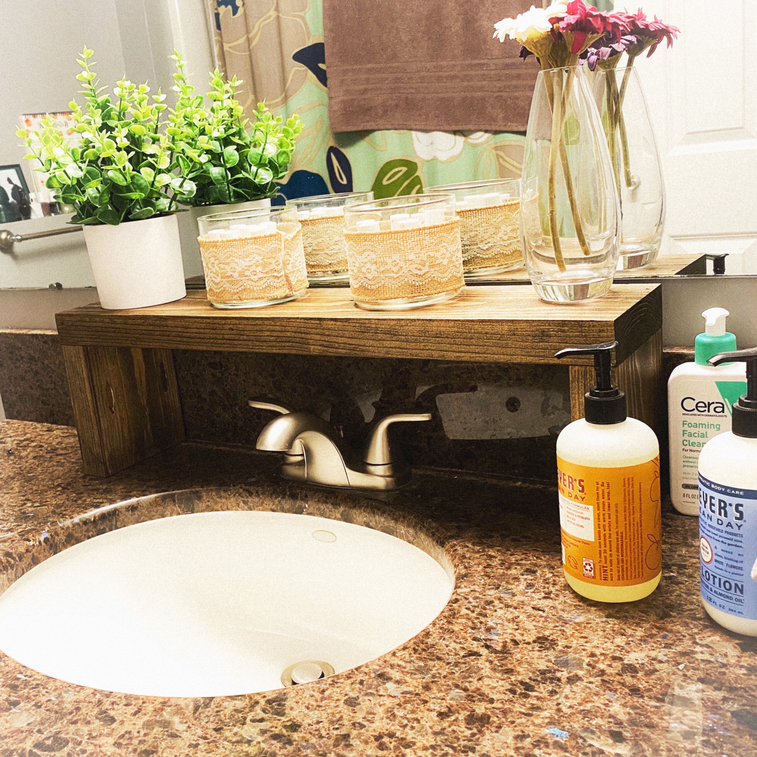 Over The Sink Bathroom Shelf Counter Shelf Plant Shelf Etsy