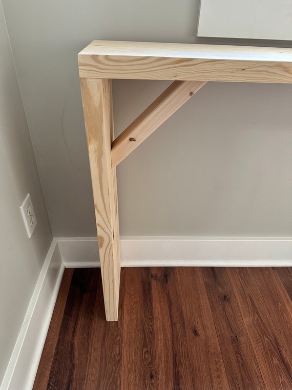3 Inch Unfinished Behind the Couch Wood Sofa Console Table Skinny