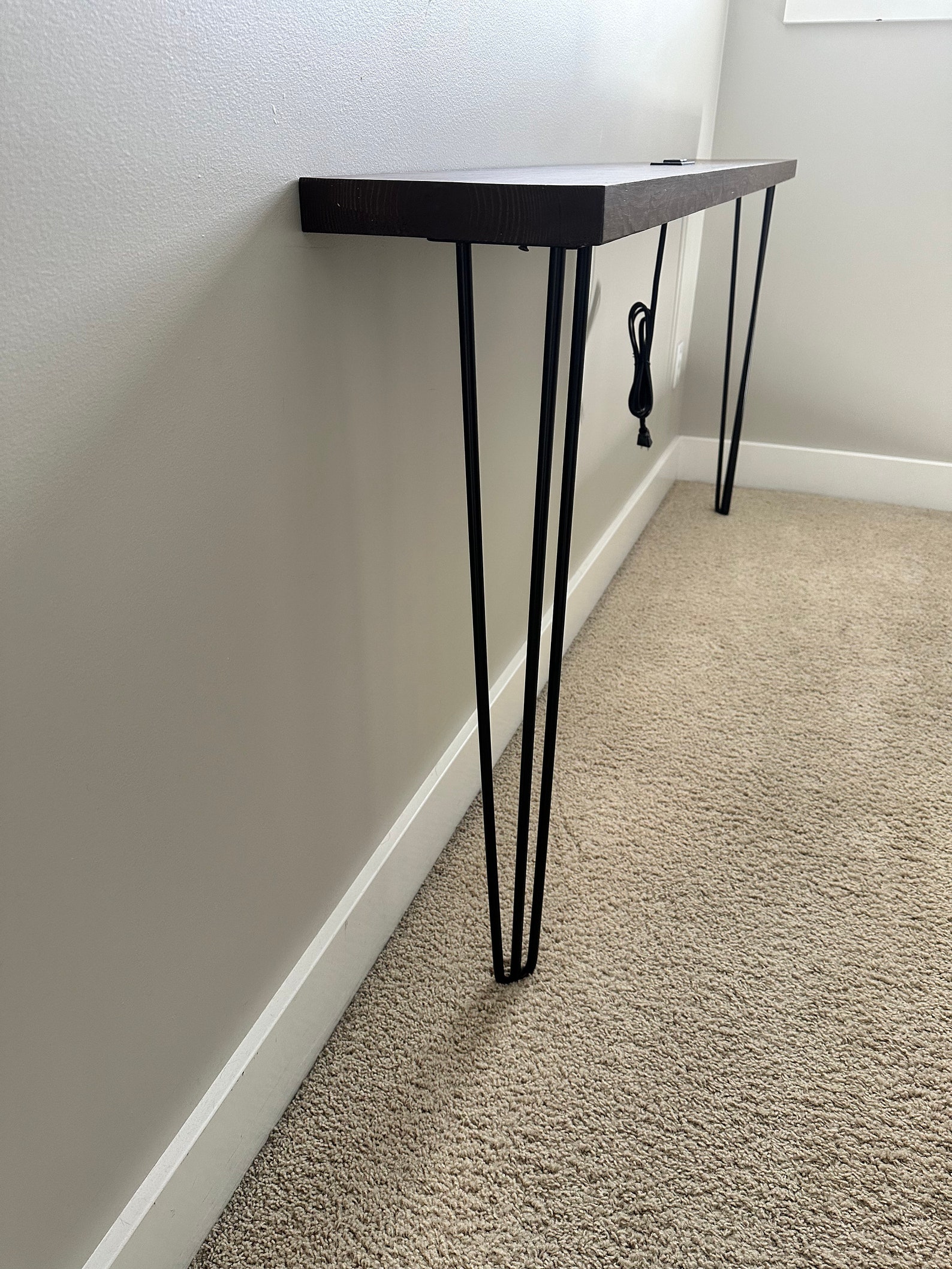 Solid Wood Powered Hairpin Leg Console Table for Entryway Etsy