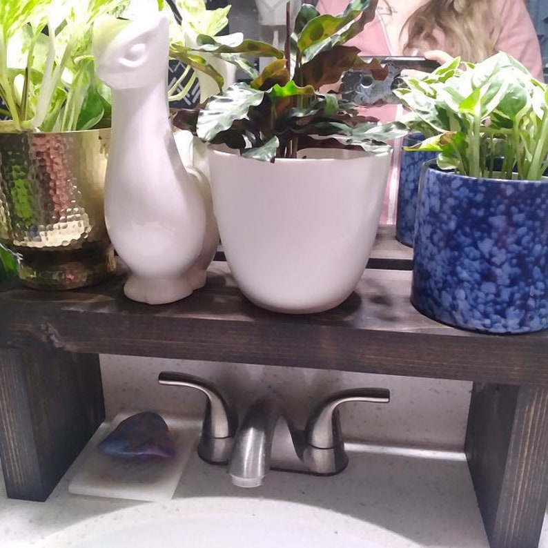 Over The Sink Bathroom Shelf Counter Shelf Plant Shelf Etsy