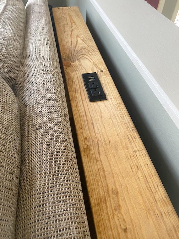 7 Inch Deep Powered Sofa Table Behind the Couch Table Long Wood