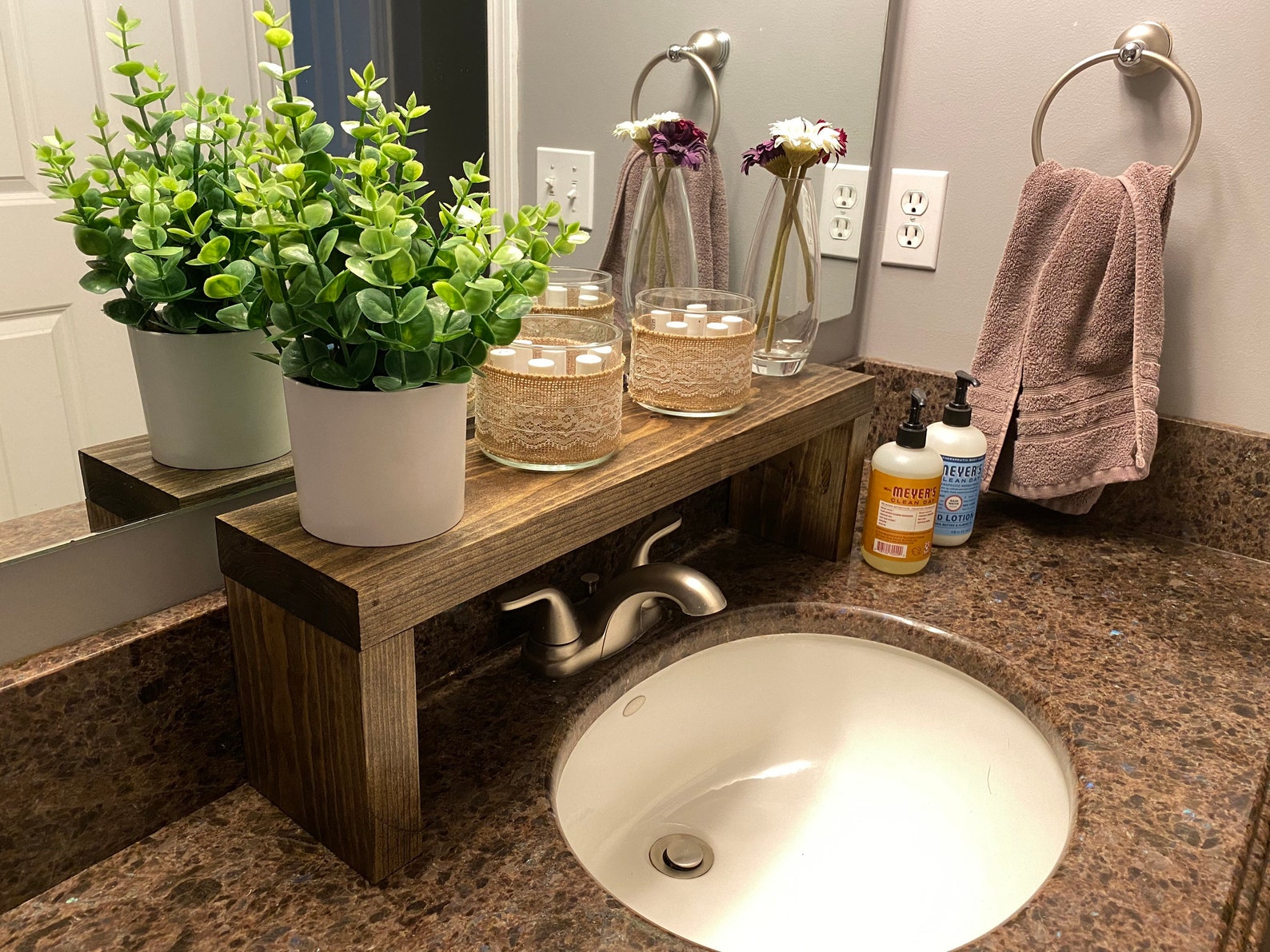 Bathroom Wood Over the Sink Shelf Wooden Plant Shelf - Etsy