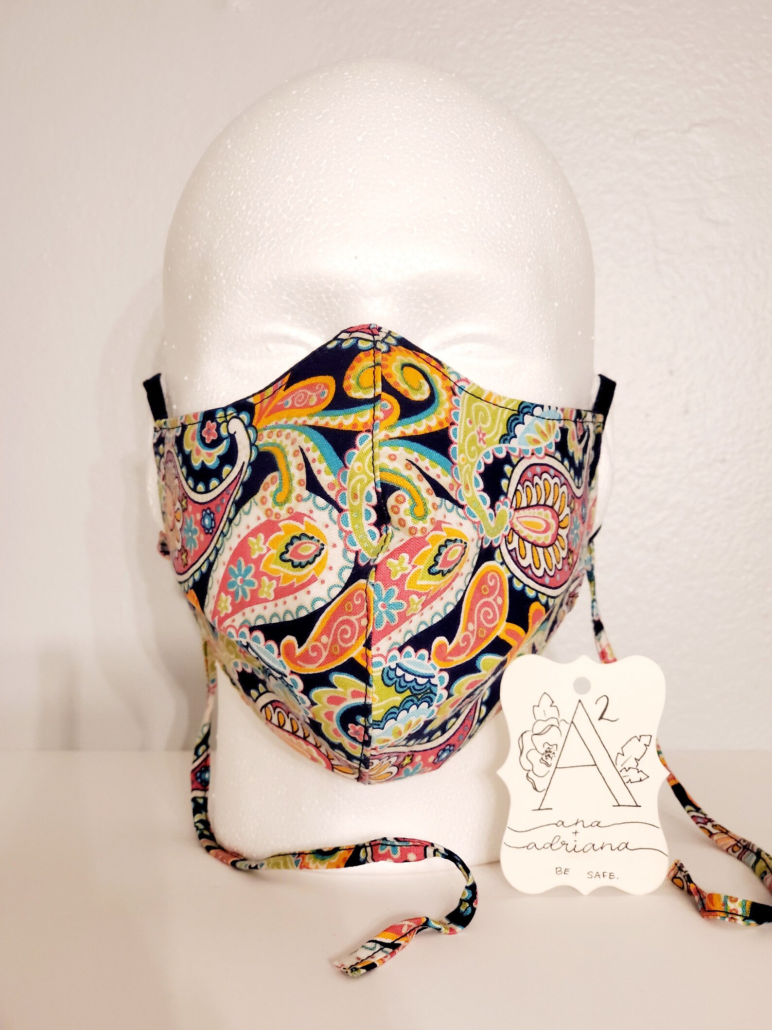 Double sided Fabric Mask 100 Cotton different print on each Etsy