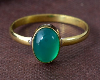 US Size 9.25 Chrysoprase Jewelry Metaphysical Stunning Chrysoprase Rings