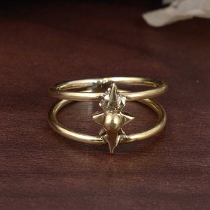 Bague North Star en laiton : bague empilable délicate bohème