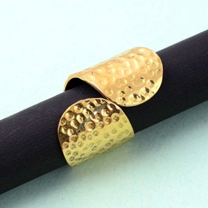 Hammered Brass Cuff Ring: Boho Tribal Jewelry