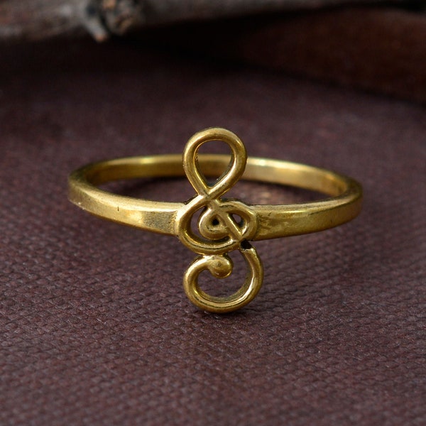 Bague musique, bague symbole S, bague clé de sol, bague note de musique, bague pour elle, bijoux musicaux, cadeau pour musicien, cadeau professeur de musique, cadeau choeur