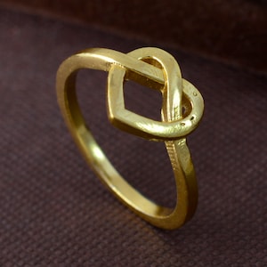 Gold Filled Heart Knot Ring: Dainty Promise Ring