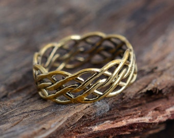 Weave ring, endless weave ring, wedding ring, braid ring, gift for her, gift for him, boho ring, celtic weave ring, lattice ring, knot ring.