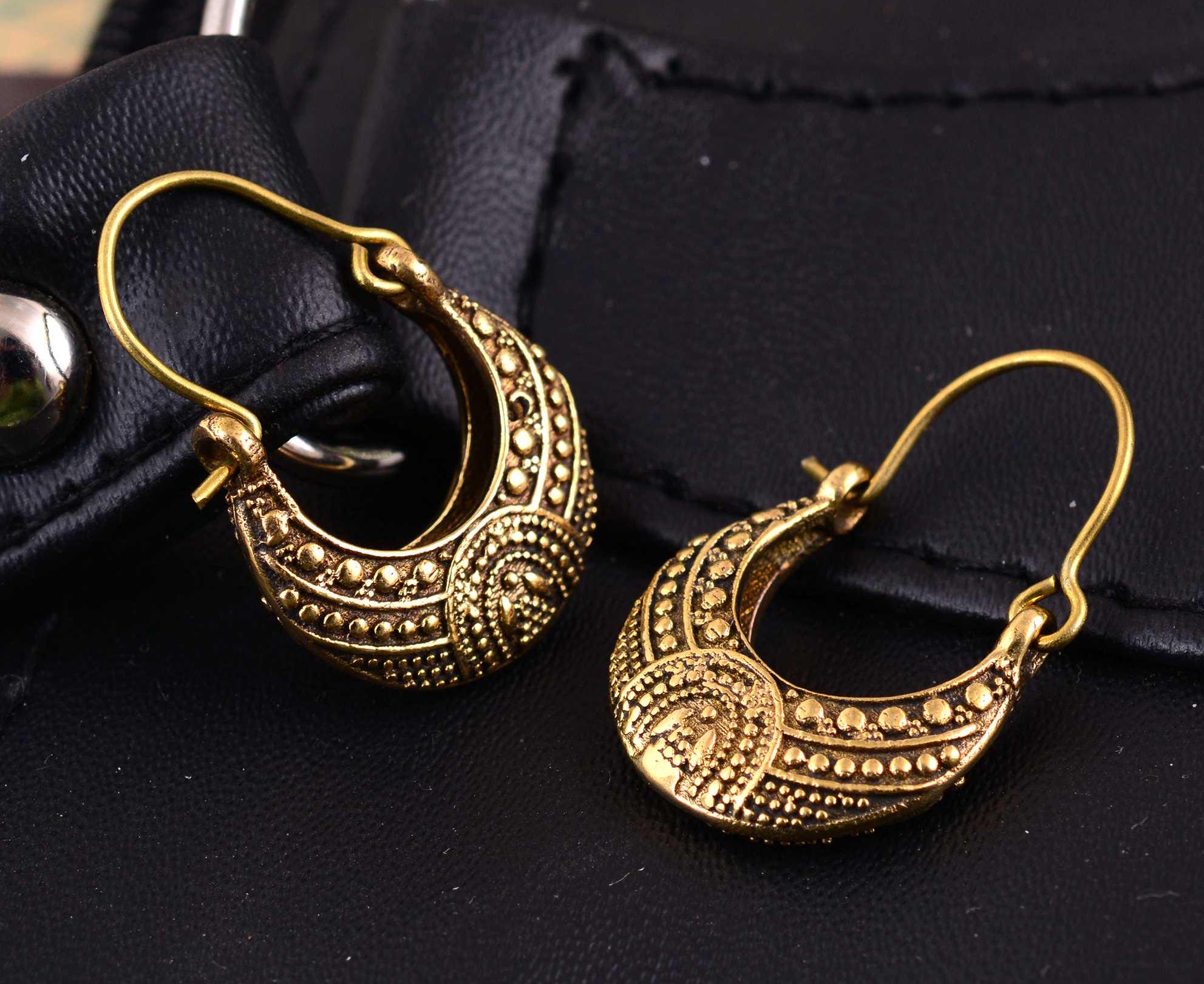Brass Mandala Hoop Earrings: Engraved Basket Weave Design - Etsy