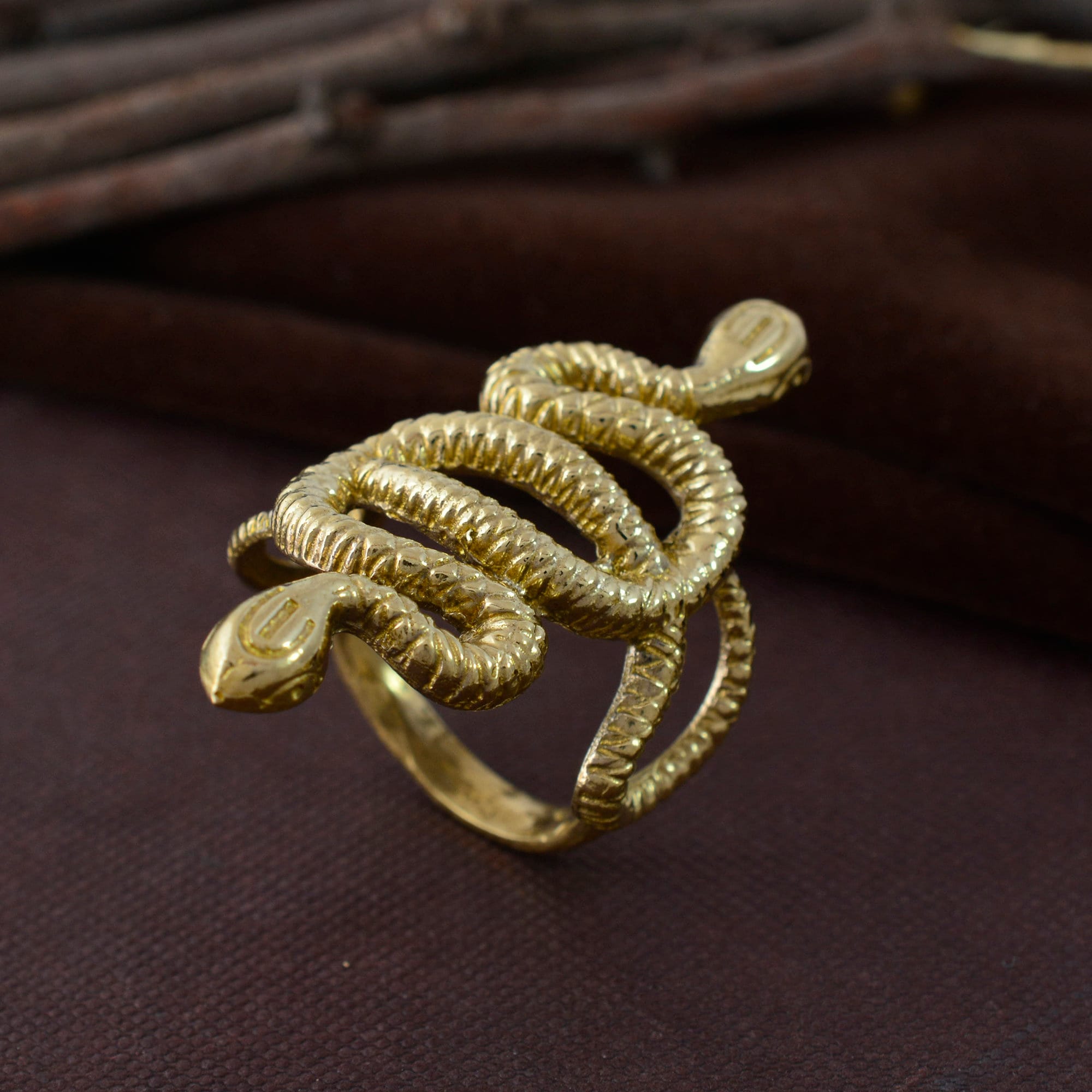 Brass Snake Ring Double Headed Snake Ring is also known as Etsy