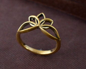 Gold Lotus Ring, Spiritual Jewelry, Boho Gold Lotus Ring for women, Padma Ring, Flower Ring, Dainty Lotus ring, New Year Gift, Sale.