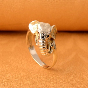 Bague éléphant en or, bijoux animaux minimalistes, cadeau porte-bonheur