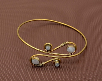 Mondstein Armstulpe : Minimalistisches Boho Oberarmband