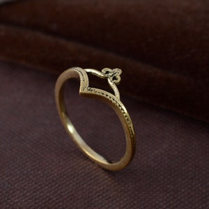Gold Chevron Ring: V Shape Stackable Tiara Ring