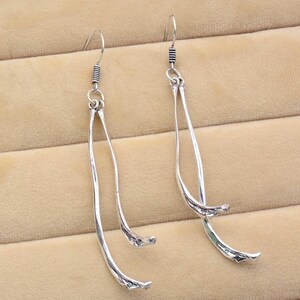 Handmade Silver Dangle Earrings: Twist Tribal Jewelry