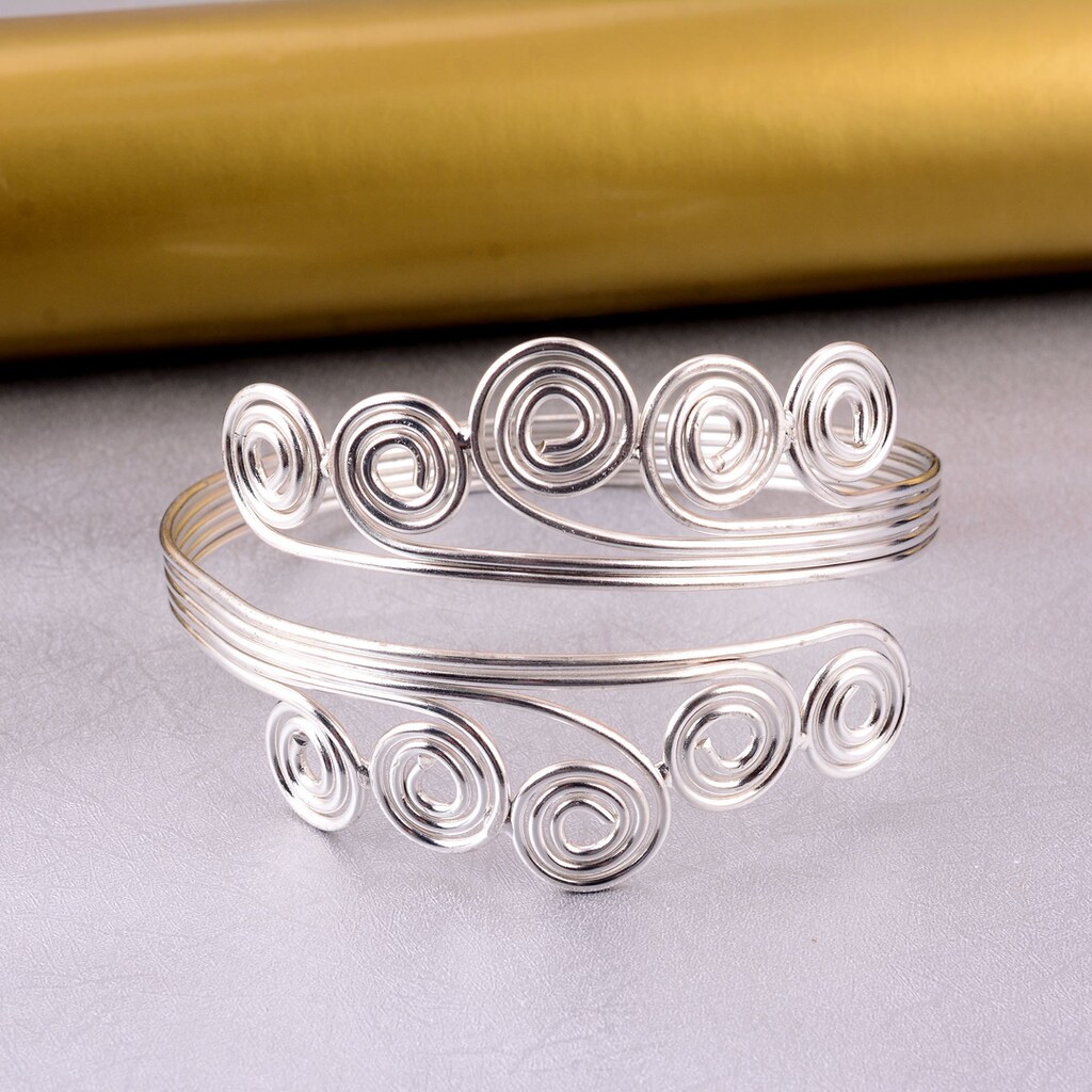 Bracciale Da Braccio Zalati Regolabile - Gioiello Steampunk Punk In Metallo Placcato Per Donne