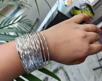 Hammered Gold & Silver Cuff Bracelet: Wire Wrapped Bangle, Modern Jewelry