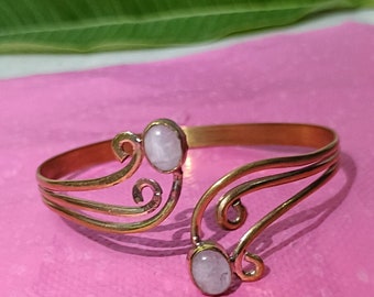 Handmade Gold Moonstone Bangle Bracelet: Minimalist Gemstone Jewelry