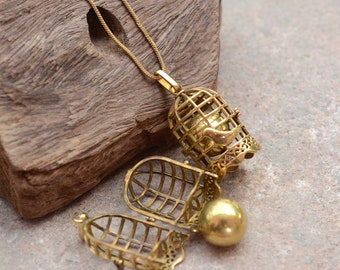 Cadeau de maternité en or, pendentif boule d'harmonie, future femme, collier bola, collier de grossesse, cadeau pour femme enceinte, cadeau pour un amoureux