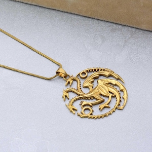 Handmade Three-Headed Dragon Necklace: Fantasy Pendant
