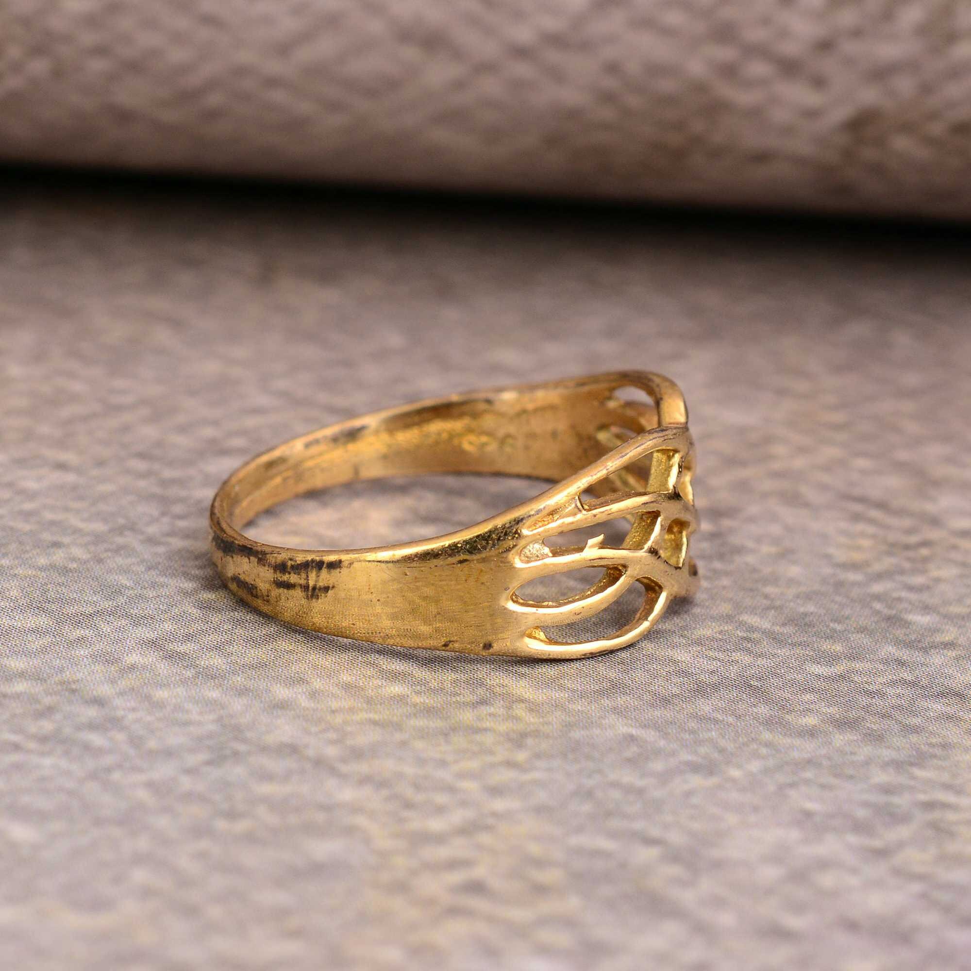 Gold Twisted Rope Ring, Stackable Gold Ring, Woven Ring
