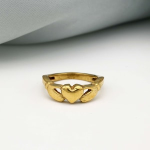 Anillo Claddagh de oro: Anillo de promesa de corazón celta