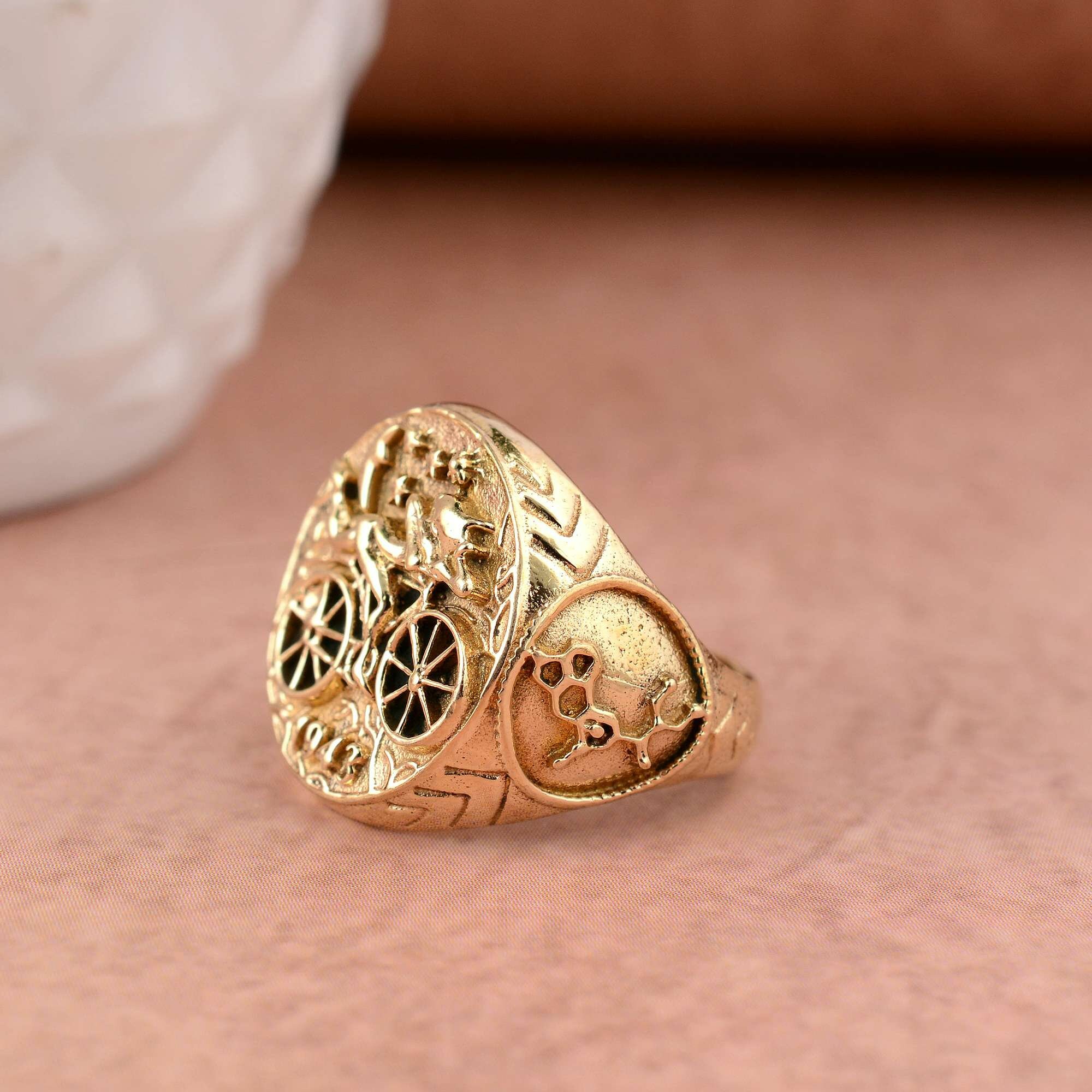 Gold-filled Bicycle Ring: Handmade Boho Travel Jewelry - Etsy