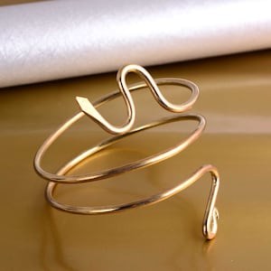 Brass Snake Arm Cuff: Serpent Upper Arm Band, Unisex Jewelry