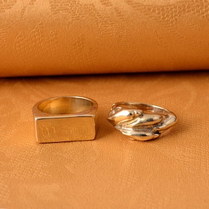 Handmade Gold Signet Ring: Bohemian Vintage Dome Ring