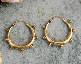 Vintage Hoop Earrings, Bali Hoops, Gold Hoop Earrings, Chunky Gold Earrings, Christmas Gifts, Bohemian Earrings.