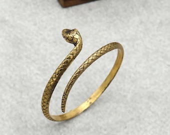 Bracciale da polso in oro a forma di serpente, gioielli a forma di serpente, gioielli sacri e potenti, stile egiziano Boho.