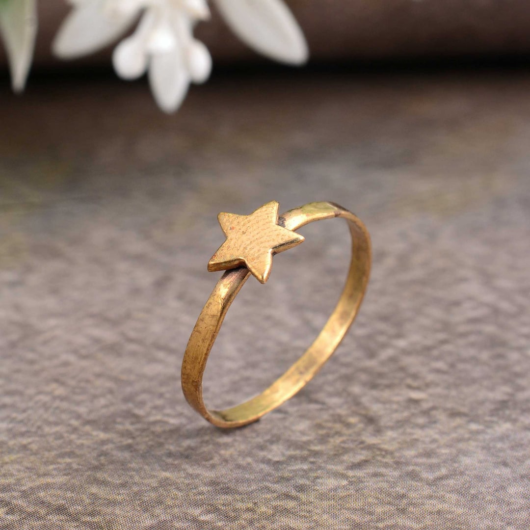 Gold Star Ring: Celestial Stackable Band - Etsy