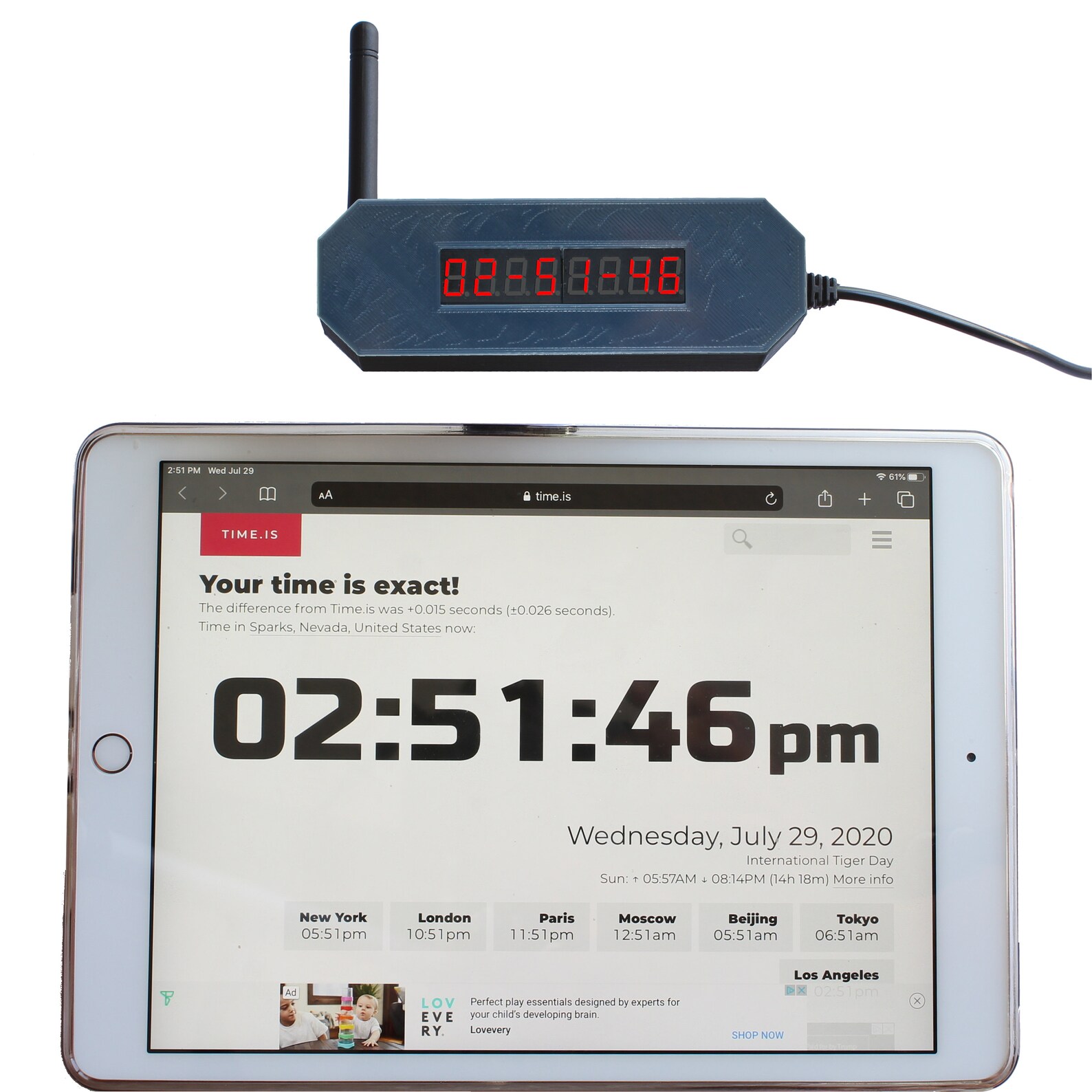 GPS Desk Clock High Precision Seconds Synchronized Durable Etsy