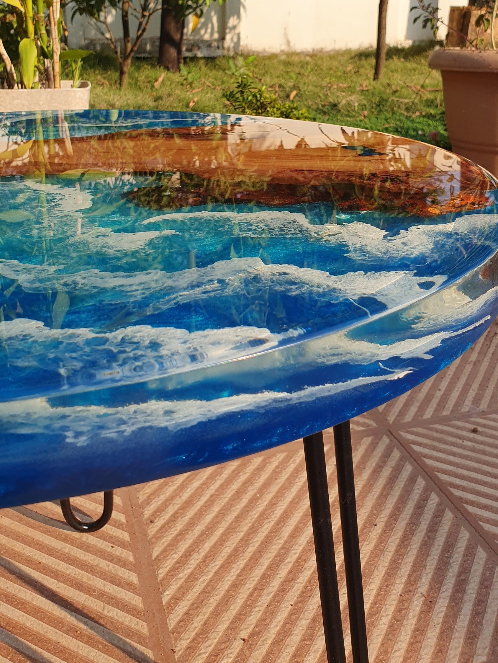 Round Epoxy Table | Round Resin Table | Epoxy Ocean Table | Epoxy ...