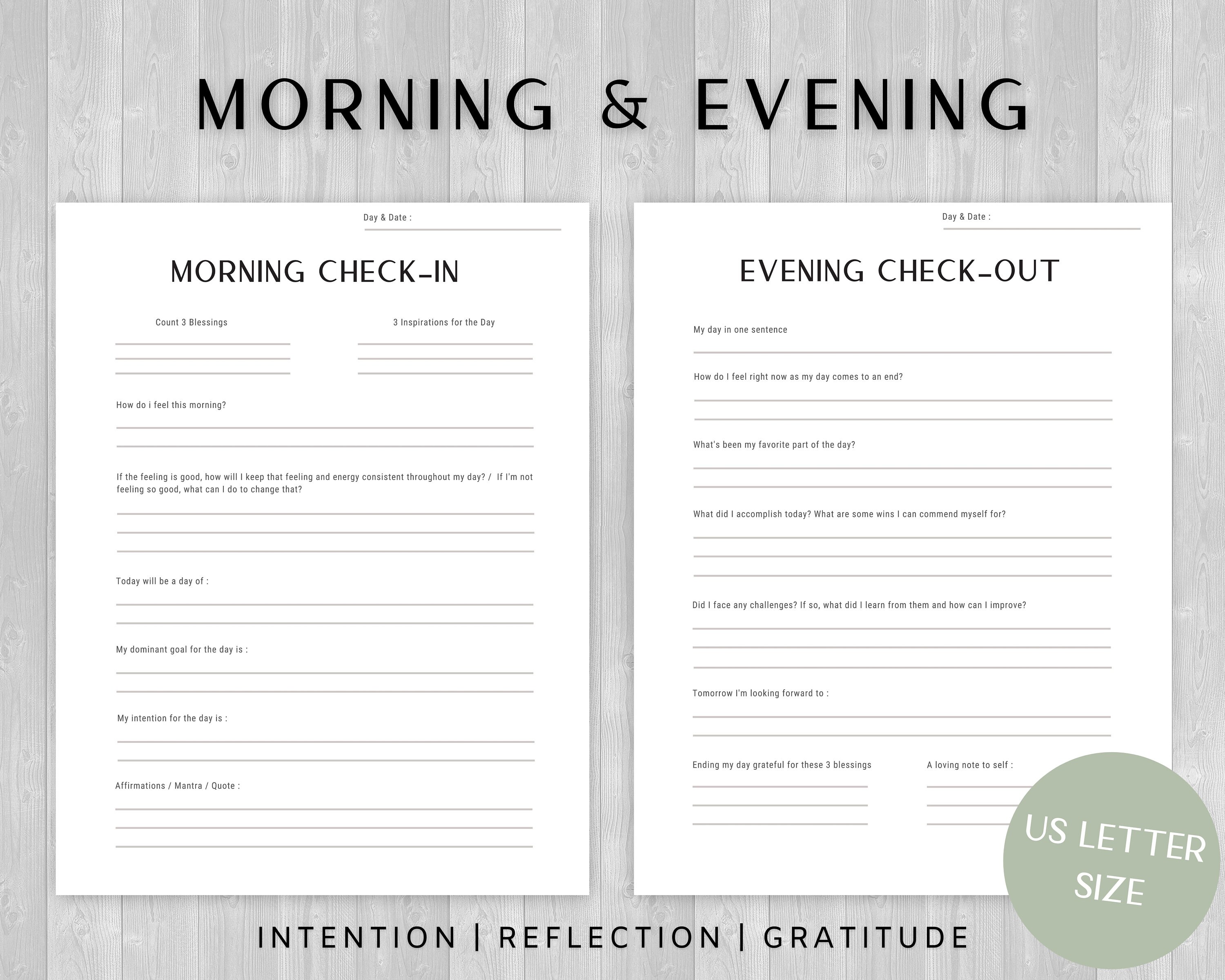 Printable Journal Pages Journal Sheets Journal Templates Journal Prompts Intention &amp; Reflection ...