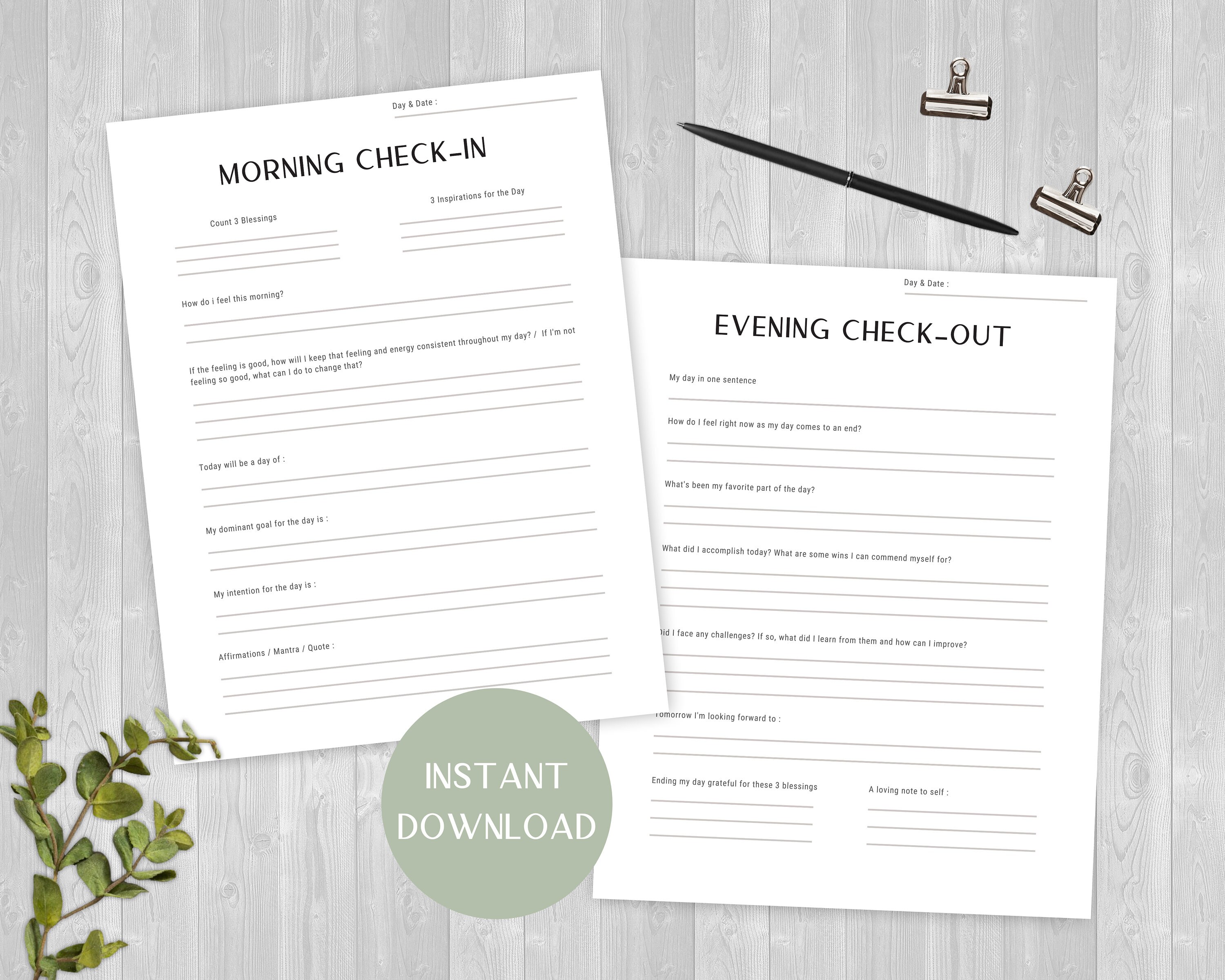 Printable Journal Pages Journal Sheets Journal Templates Journal Prompts Intention &amp; Reflection ...