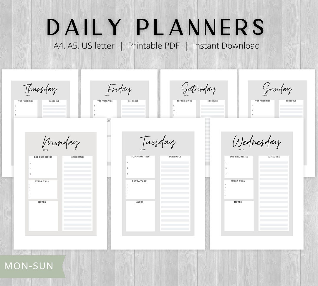 Printable Daily Planner Daily Planner Daily Schedule Printable Planner ...