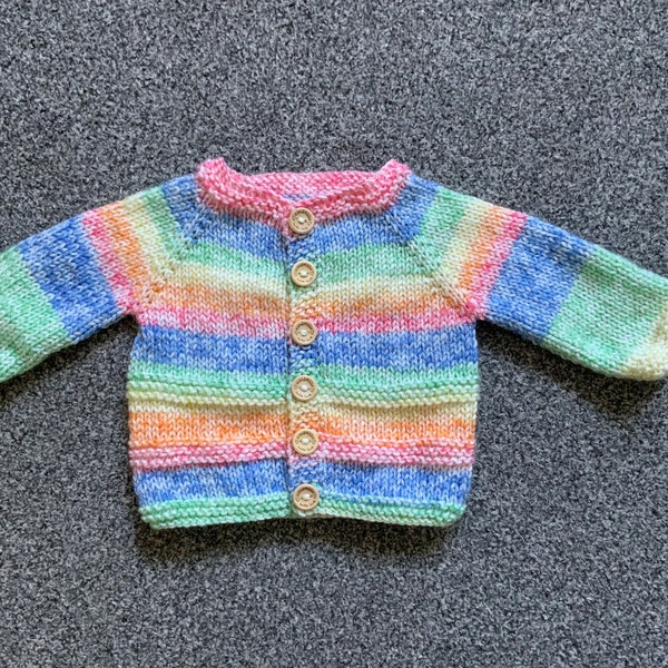 Handmade Knitted Baby Cardigan Newborn 16 inch chest