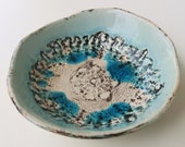 Keramik Boho Schüssel Türkis Vintage Schale Shabby