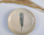 Keramik Feder Schale/Teller Natur Boho Handarbeit