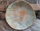 Keramik Teller Schale Deko Braun Blau