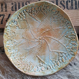 Ceramic plate bowl decoration Brown Blue
